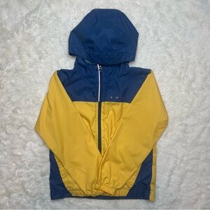 Columbia Jacket Windbreaker Hooded Yellow & Blue Size 7
